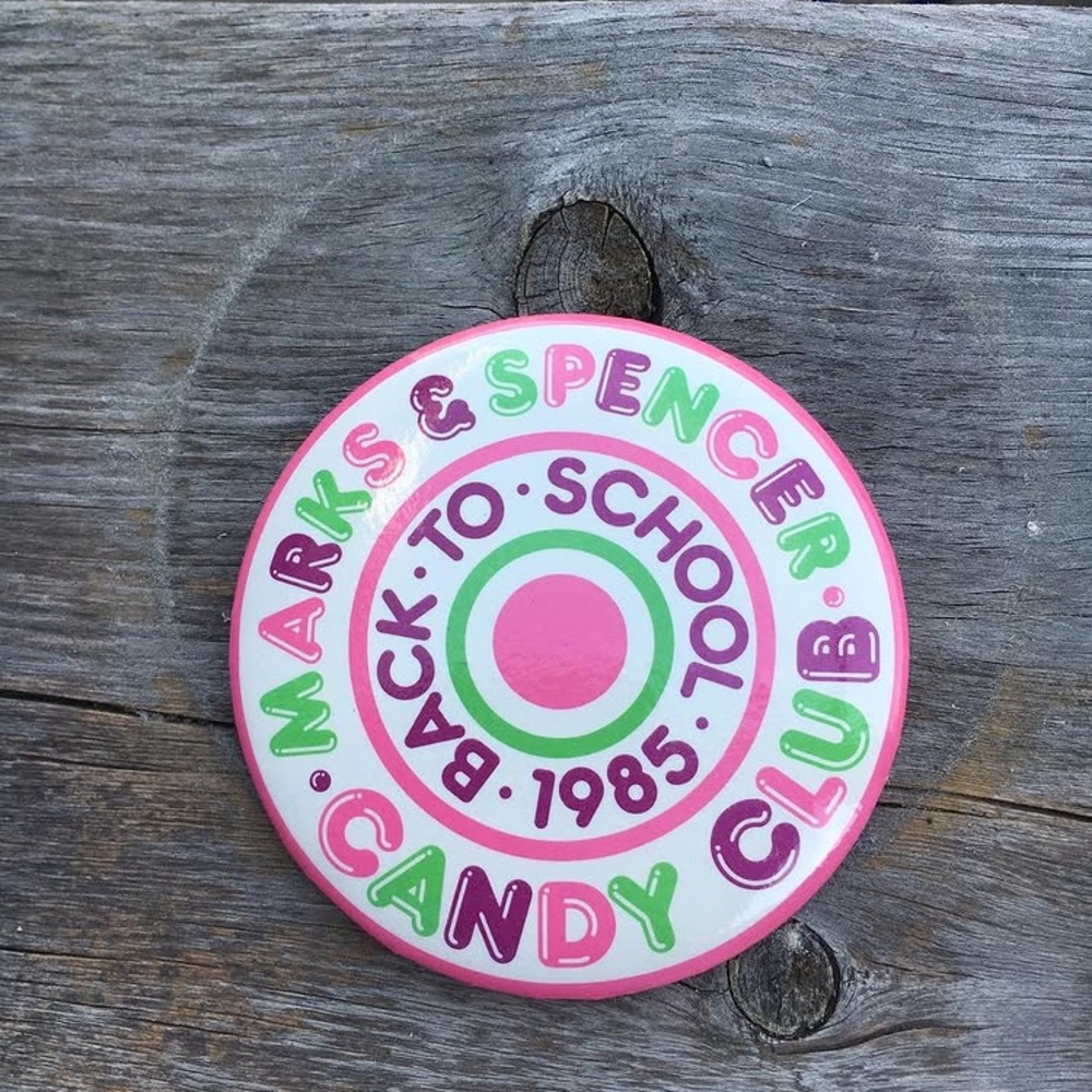 1985 Candy C L U B pinback button